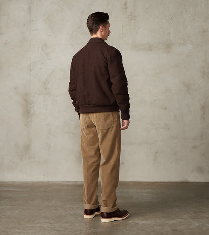 FxDR Cambridge Bomber Jacket - Lovat® Sonsie Tweed Twill - Undyed Espresso Melton