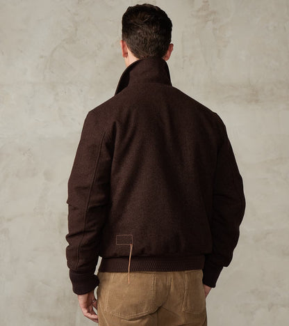 FxDR Cambridge Bomber Jacket - Lovat® Sonsie Tweed Twill - Undyed Espresso Melton