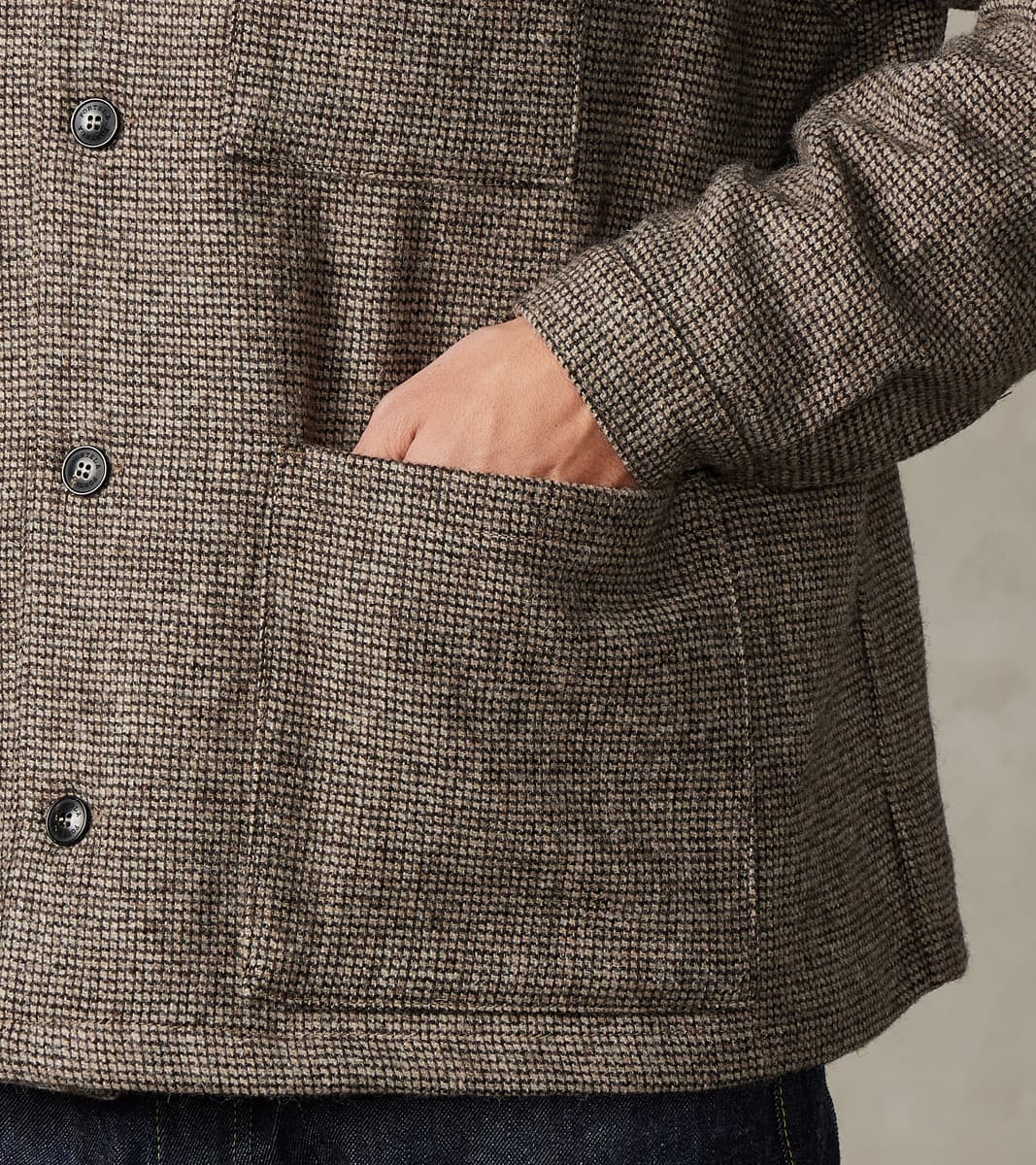 FxDR Tristan Work Jacket - Lovat® Sonsie Tweed Twill - Undyed Ash Barleycorn
