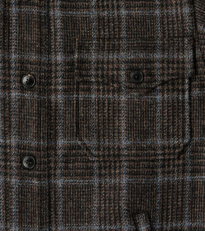 FxDR Ringo Overshirt - Fox Brothers® Wool Twill Tweed - Stag Brown Black Sky Glen Check