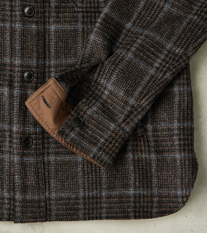FxDR Ringo Overshirt - Fox Brothers® Wool Twill Tweed - Stag Brown Black Sky Glen Check