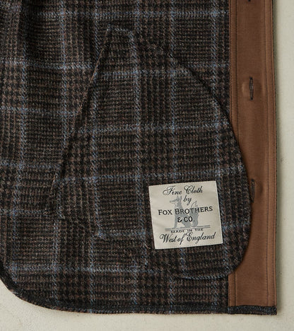 FxDR Ringo Overshirt - Fox Brothers® Wool Twill Tweed - Stag Brown Black Sky Glen Check