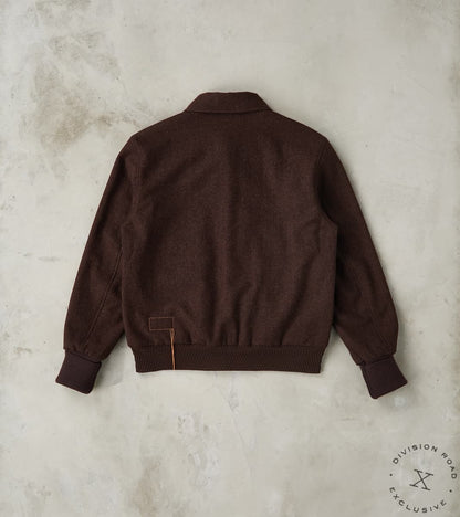 FxDR Cambridge Bomber Jacket - Lovat® Sonsie Tweed Twill - Undyed Espresso Melton