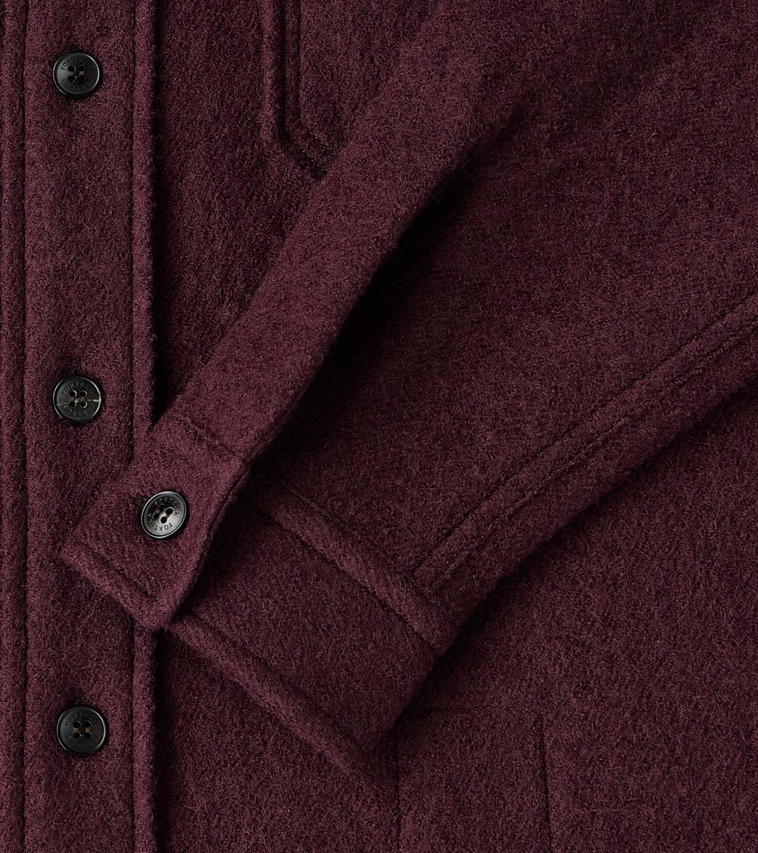 Kenny Overshirt - Burgundy Boiled Wool Twill
