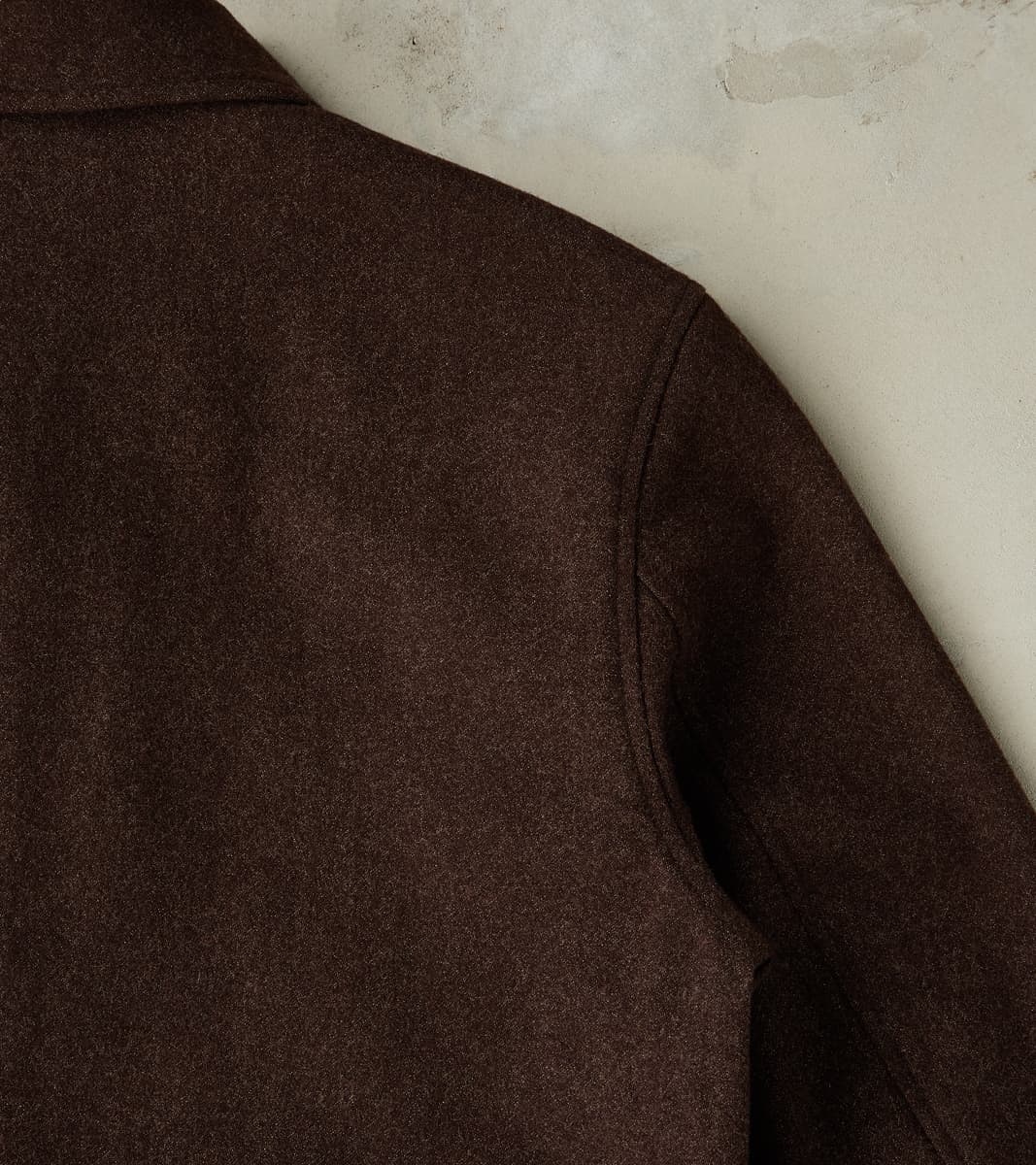 FxDR Cambridge Bomber Jacket - Lovat® Sonsie Tweed Twill - Undyed Espresso Melton