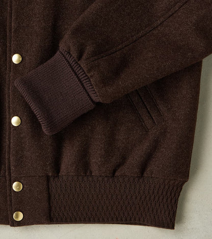 FxDR Cambridge Bomber Jacket - Lovat® Sonsie Tweed Twill - Undyed Espresso Melton