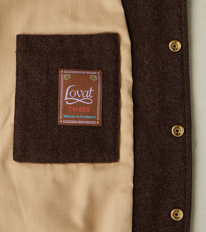 FxDR Cambridge Bomber Jacket - Lovat® Sonsie Tweed Twill - Undyed Espresso Melton