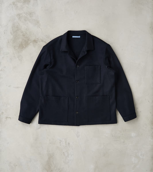 Fortela Tristan Jacket - Navy Cashmere Wool Twill