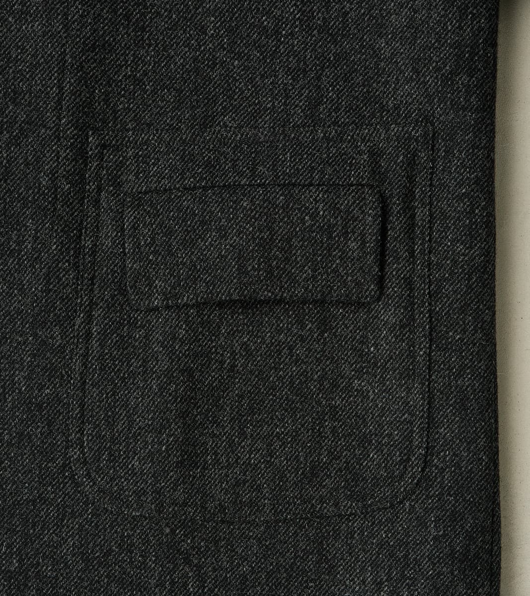 FxDR Amedeo Balmacaan Coat - Fox Brothers® Wool Twill Tweed - Granite Slate