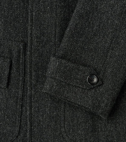 FxDR Amedeo Balmacaan Coat - Fox Brothers® Wool Twill Tweed - Granite Slate
