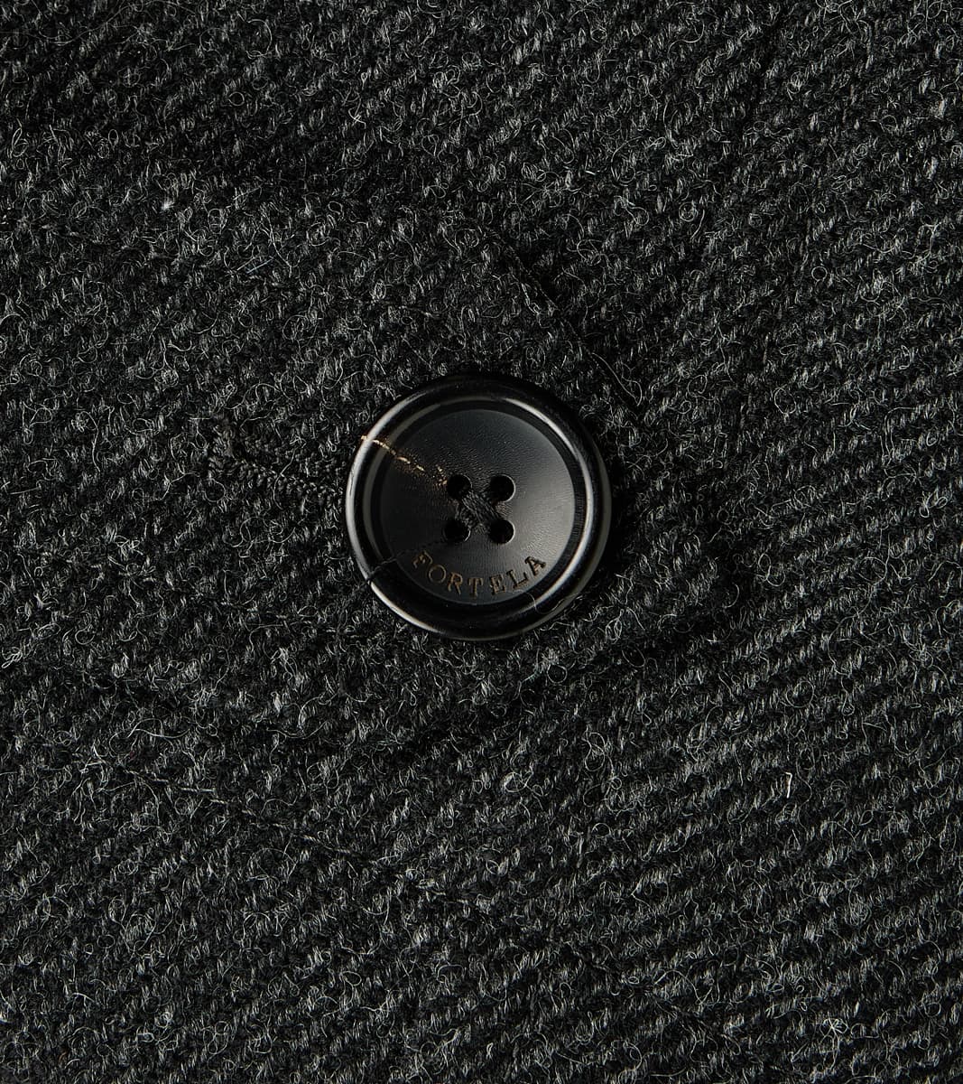 FxDR Amedeo Balmacaan Coat - Fox Brothers® Wool Twill Tweed - Granite Slate