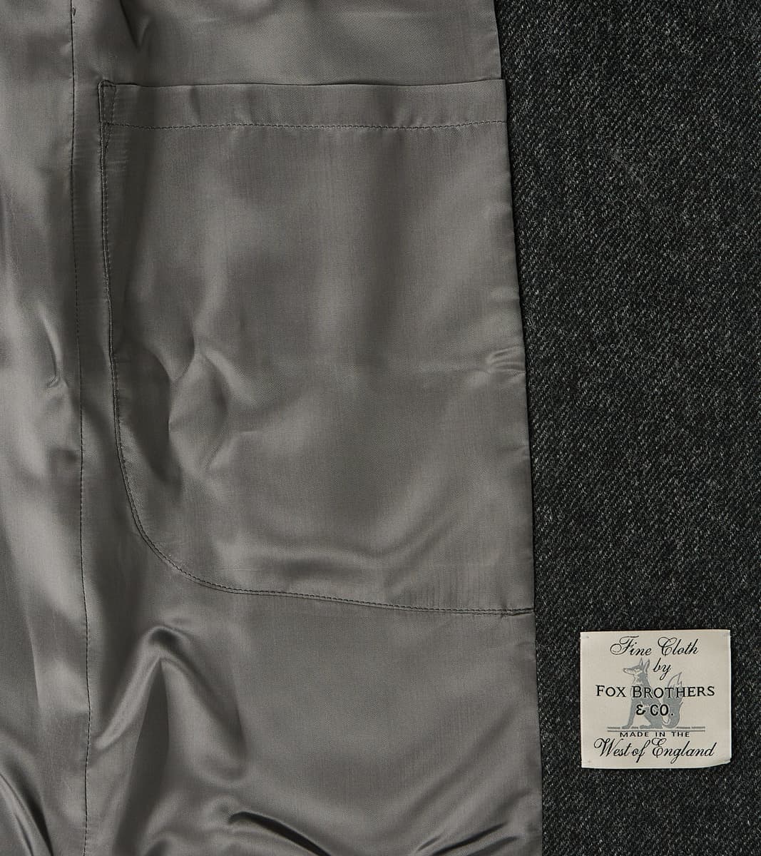 FxDR Amedeo Balmacaan Coat - Fox Brothers® Wool Twill Tweed - Granite Slate