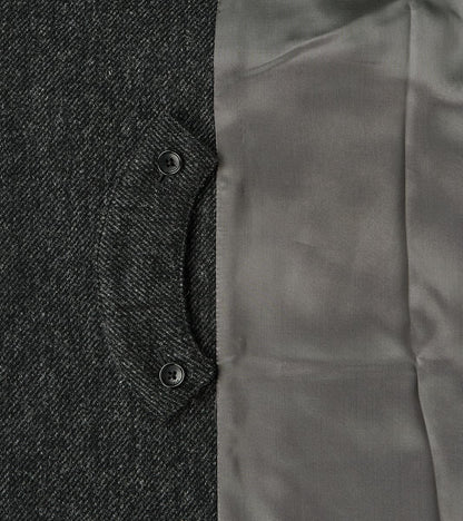 FxDR Amedeo Balmacaan Coat - Fox Brothers® Wool Twill Tweed - Granite Slate