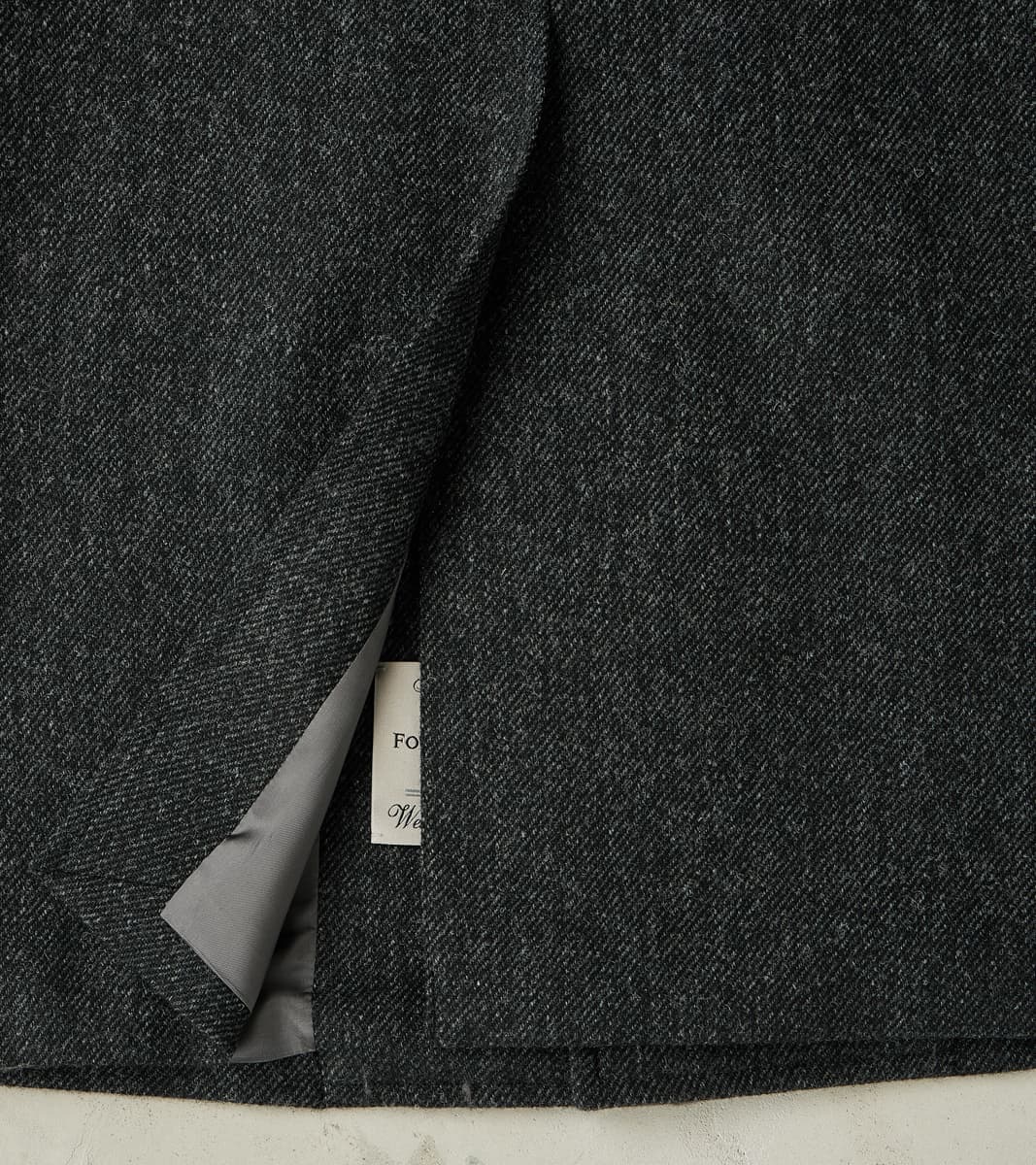 FxDR Amedeo Balmacaan Coat - Fox Brothers® Wool Twill Tweed - Granite Slate