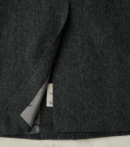 FxDR Amedeo Balmacaan Coat - Fox Brothers® Wool Twill Tweed - Granite Slate