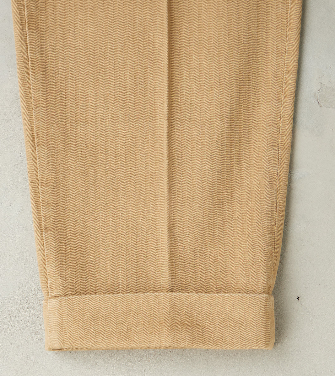 Seattle Pleated Trouser - Camel Herringbone Twill