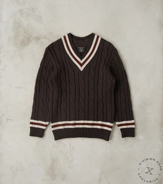 Fox Brothers® x Division Road Cricket Club Sweater - Charcoal & Iron