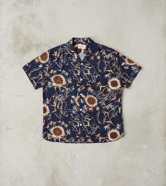 Freenote Cloth Dean - Double Pocket Japanese Poplin Camp - Navy Aloha