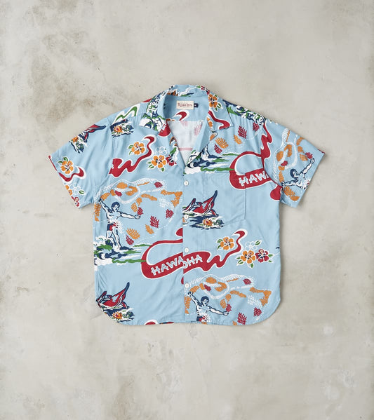 Freenote Cloth Hawaiian Camp - Hoffman Rayon Poplin - Clear Blue Aloha