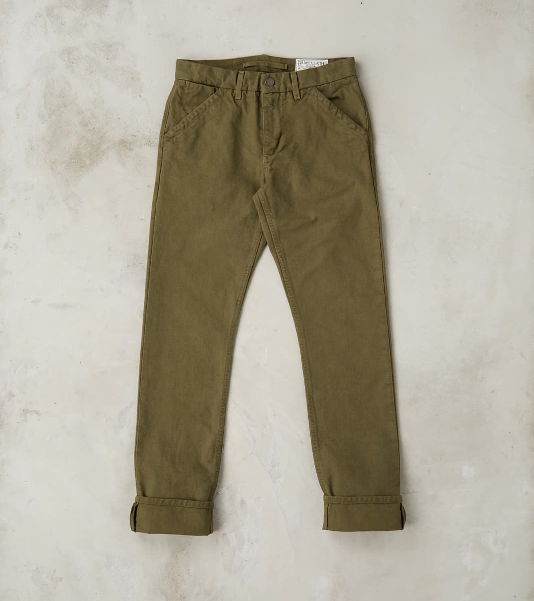 Workers Chino - 14oz Japanese Military Slub Canvas - Army Green
