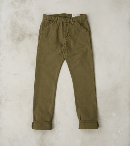Workers Chino - 14oz Japanese Military Slub Canvas - Army Green