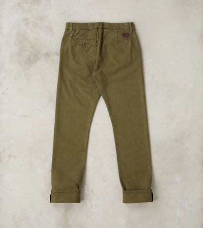 Workers Chino - 14oz Japanese Military Slub Canvas - Army Green