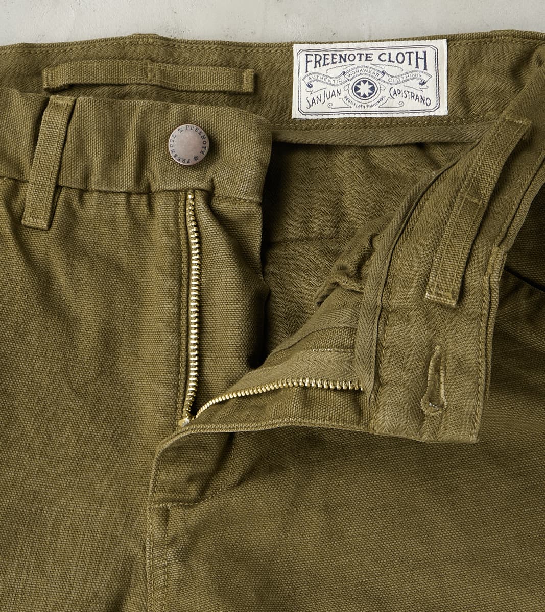Workers Chino - 14oz Japanese Military Slub Canvas - Army Green