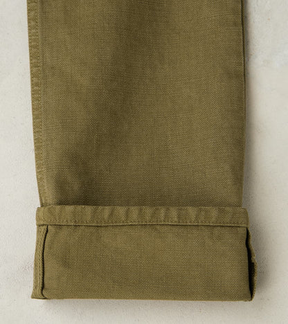 Workers Chino - 14oz Japanese Military Slub Canvas - Army Green