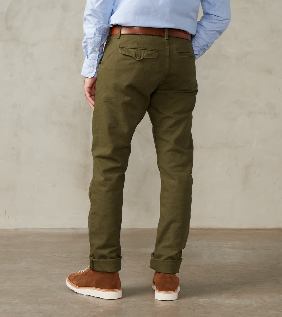 Workers Chino - 14oz Japanese Military Slub Canvas - Army Green