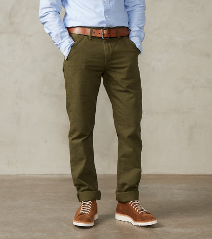 Workers Chino - 14oz Japanese Military Slub Canvas - Army Green