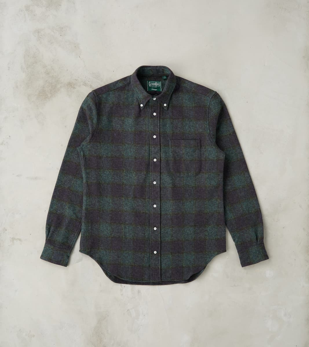 Gitman Vintage Japanese Cotton Tweed Check - Navy