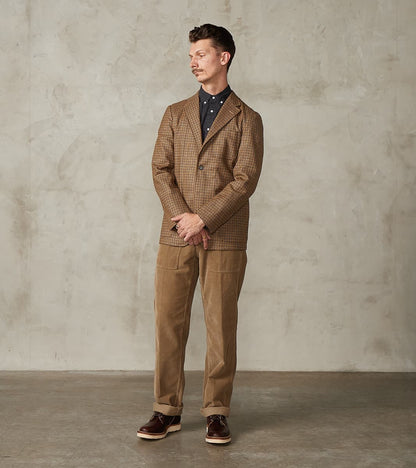 GVxDR Simple Jacket - Fox Brothers® Wool Twill Flannel - Harvest Houndstooth Check