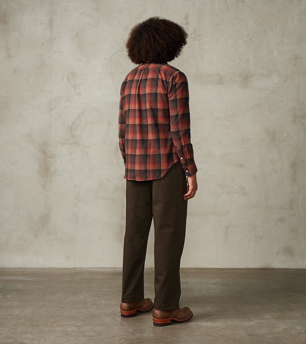 Japanese Geometric Check Shaggy Flannel - Red & Black
