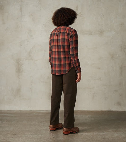 Japanese Geometric Check Shaggy Flannel - Red & Black