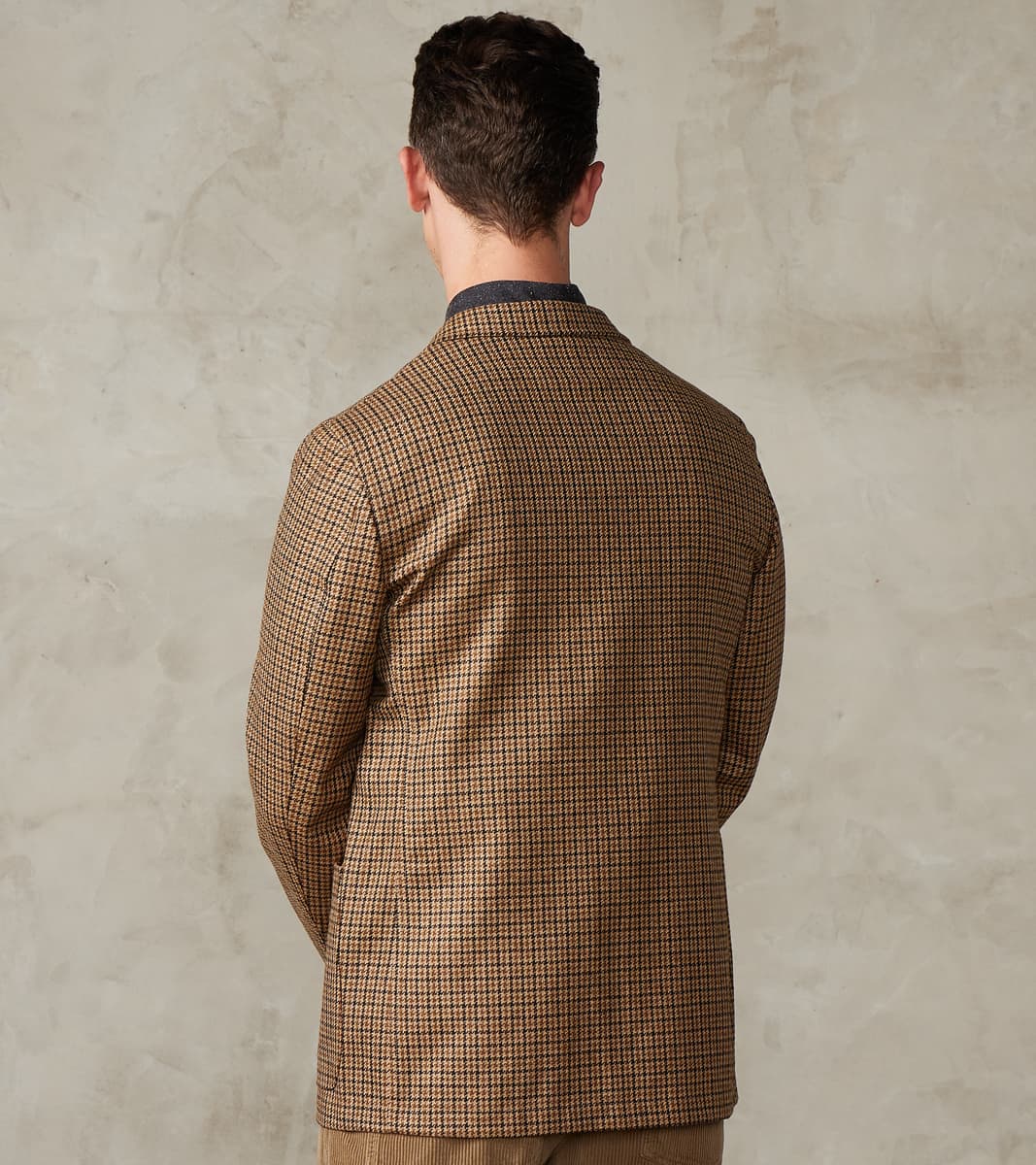 GVxDR Simple Jacket - Fox Brothers® Wool Twill Flannel - Harvest Houndstooth Check