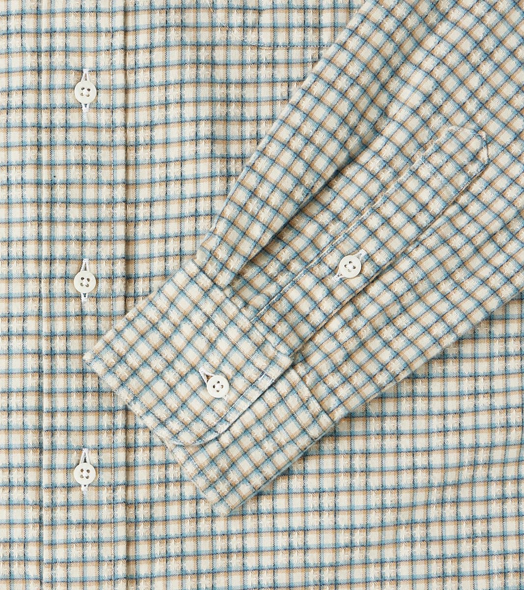 Japanese Brushed Dobby Check - Ecru