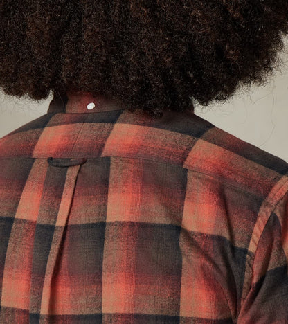 Japanese Geometric Check Shaggy Flannel - Red & Black