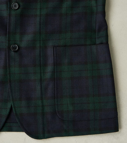 GVxDR Simple Jacket - Fox Brothers® Wool Twill Flannel - Blackwatch Tartan Check