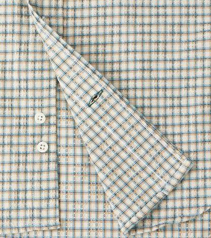 Japanese Brushed Dobby Check - Ecru