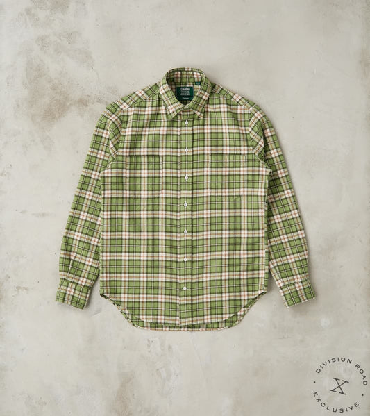 Gitman Vintage x Division Road Japanese Brushed Dobby Check Camper - Green