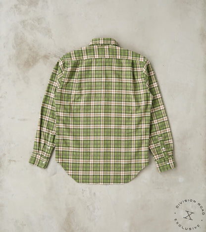 Japanese Brushed Dobby Check Camper - Green