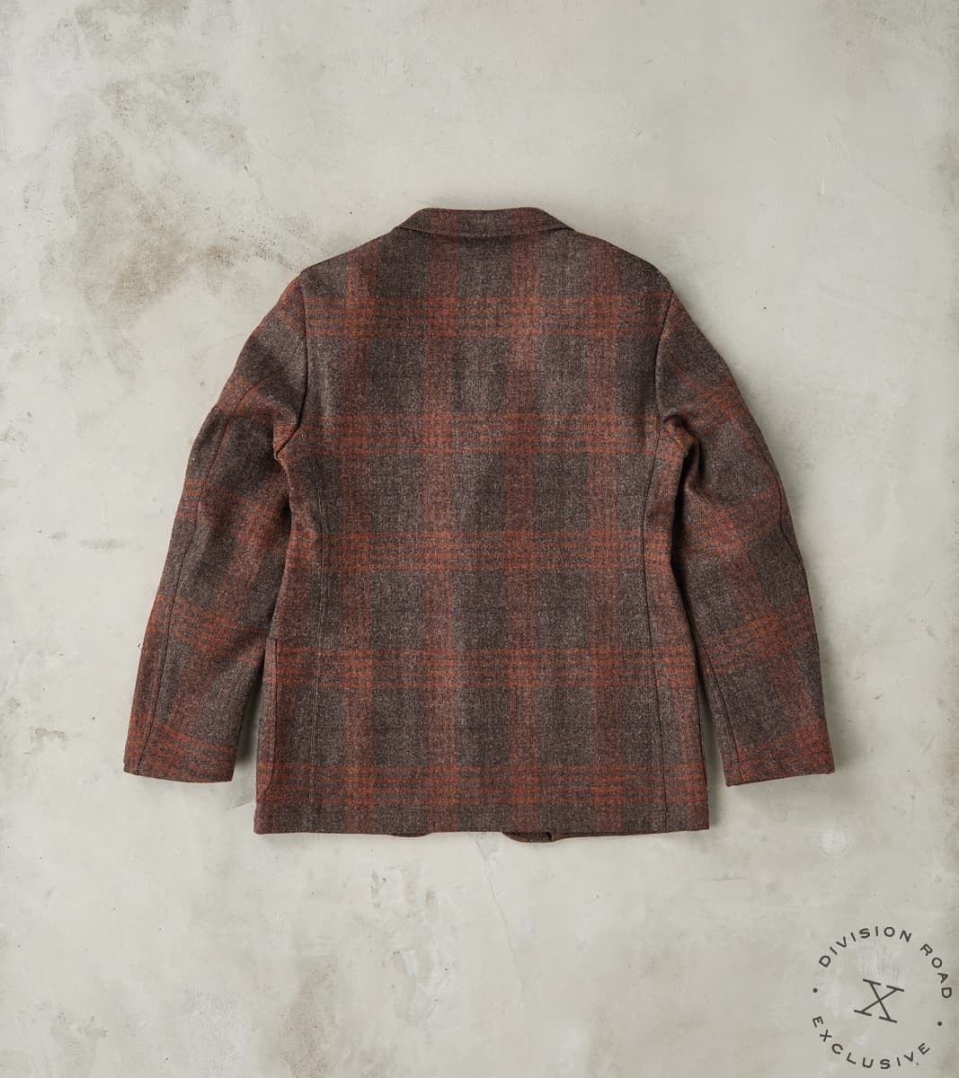 GVxDR Simple Jacket - Fox Brothers® Wool Twill Tweed - Amber Brown Windowpane Check
