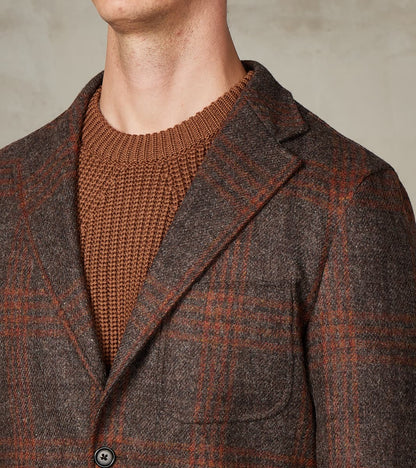 GVxDR Simple Jacket - Fox Brothers® Wool Twill Tweed - Amber Brown Windowpane Check