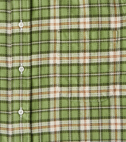 Japanese Brushed Dobby Check Camper - Green