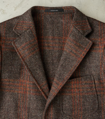 GVxDR Simple Jacket - Fox Brothers® Wool Twill Tweed - Amber Brown Windowpane Check