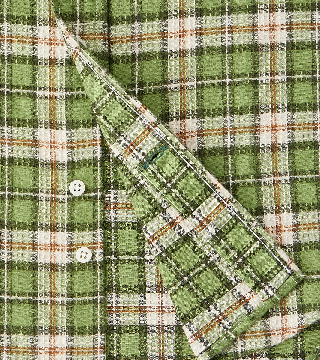 Japanese Brushed Dobby Check Camper - Green
