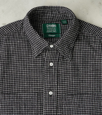 Japanese Old Slub Checked Twill Camper - Black