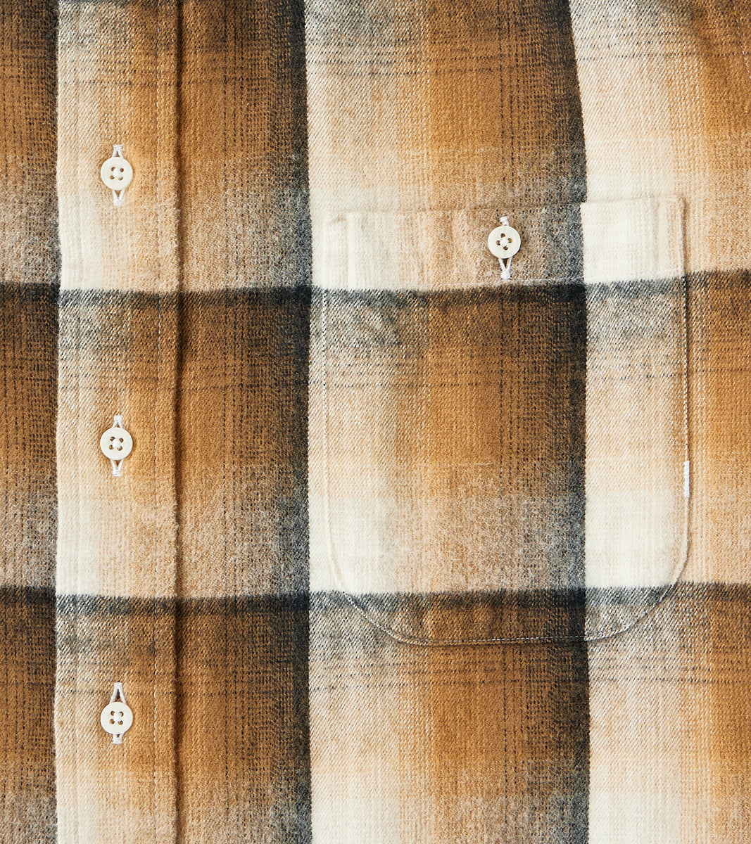 Japanese Geometric Check Shaggy Flannel Camper - Khaki & Black