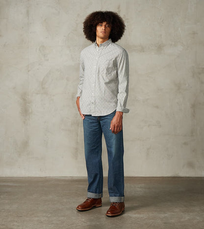 Gitman Vintage x Division Road Japanese Brushed Dobby Check - Ecru