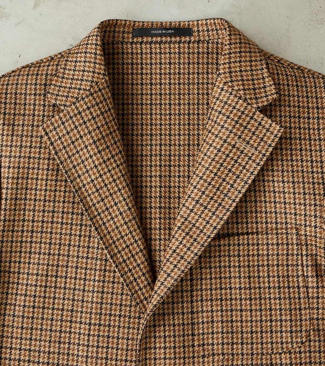 GVxDR Simple Jacket - Fox Brothers® Wool Twill Flannel - Harvest Houndstooth Check
